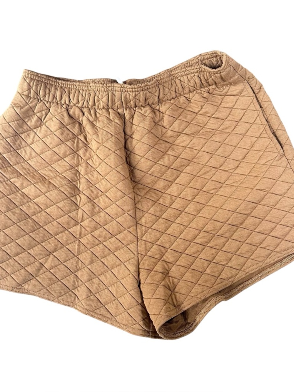 Women’s Quilted High-Waist Lounge Shorts - Tan